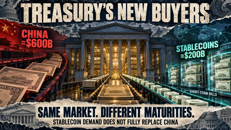 Stablecoin issuers have replaced 40% of China’s lost US Treasury demand