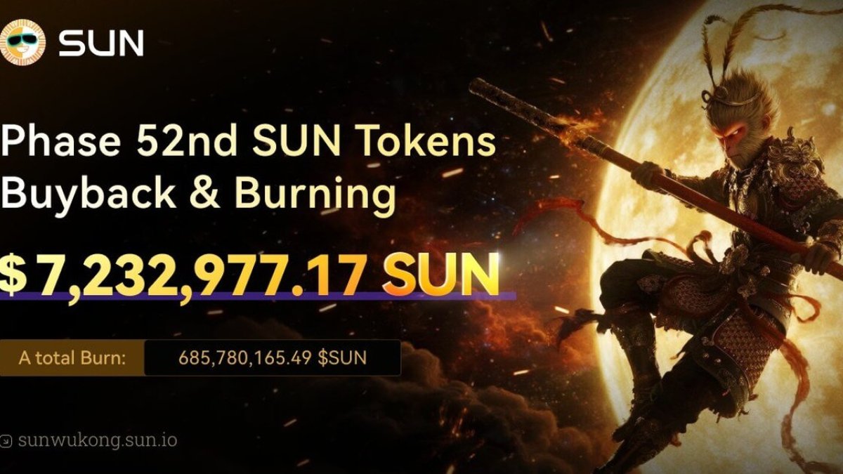 SUN.io Completes 52nd Buyback and Burn: Total SUN Burned Surpasses 685M as SunSwap Accelerates Ecosystem Integrations